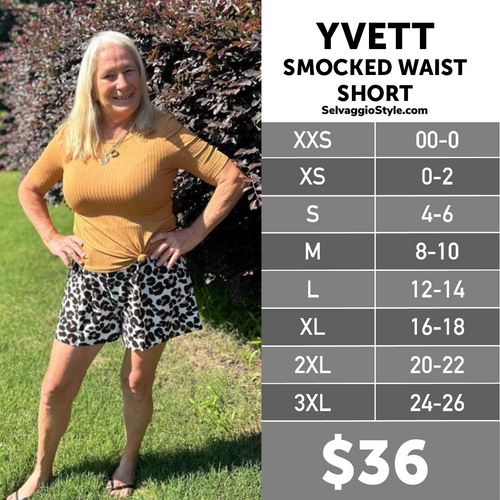 LuLaRoe Yvett Size Chart