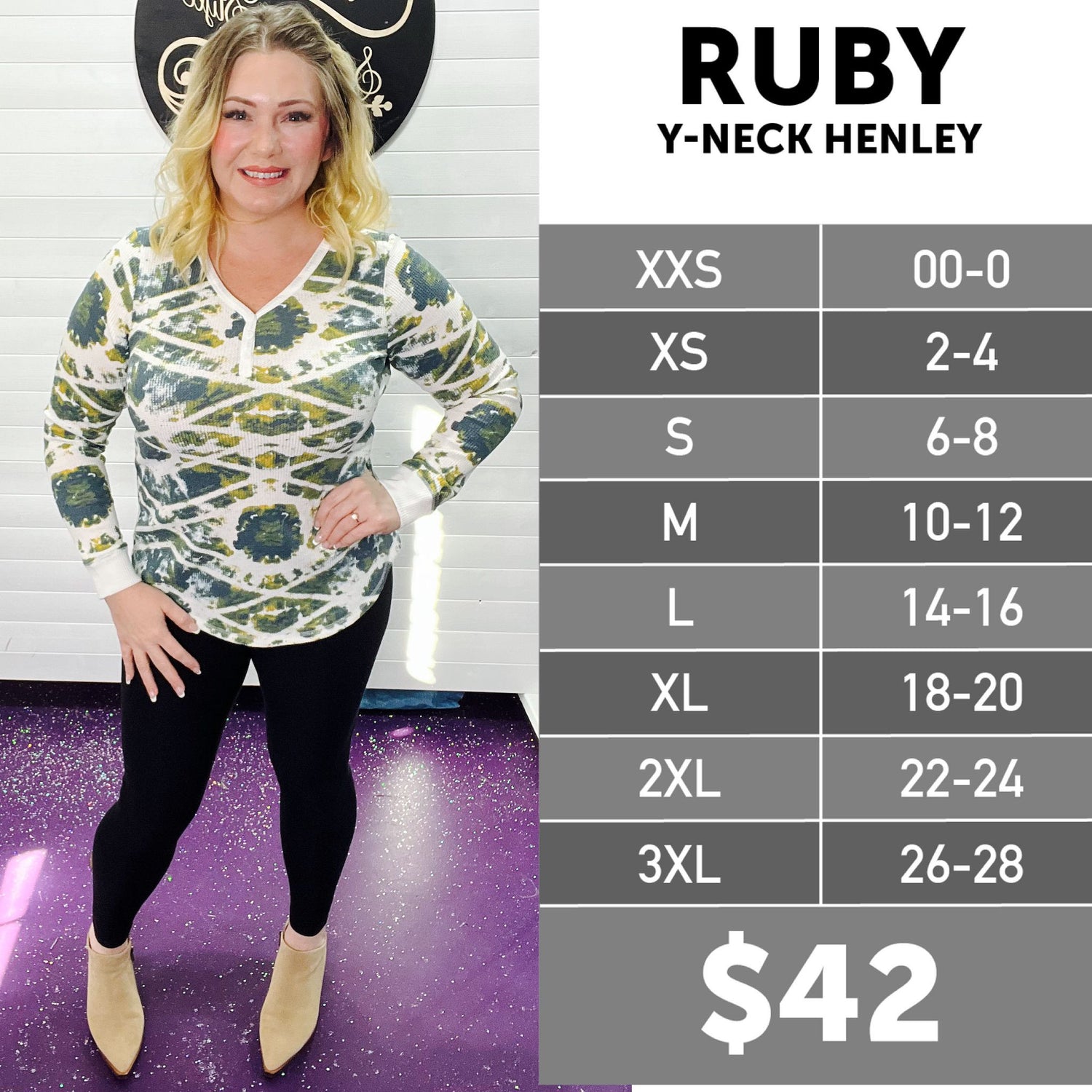 The LuLaRoe Ruby Y-Neck Henley