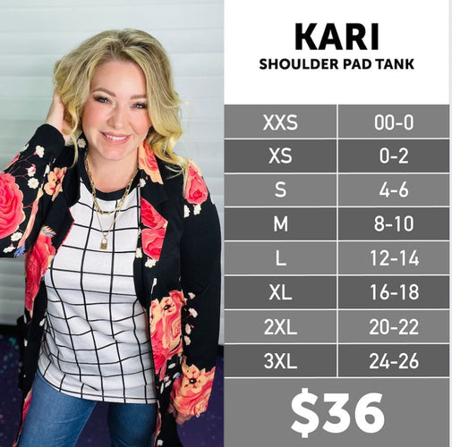 LuLaRoe Kari Size Chart