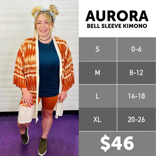 LuLaRoe Aurora Size Chart
