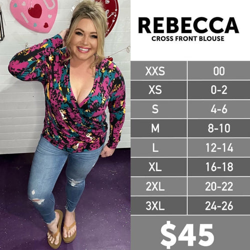 LuLaRoe Rebecca Size Chart