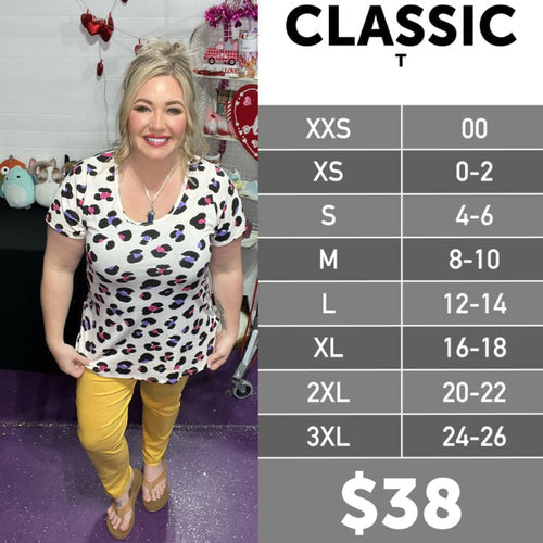 LuLaRoe Classic T Size Chart