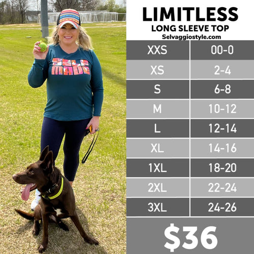 LuLaRoe Rise Limitless Size Chart