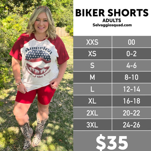 LuLaRoe Americana Biker Size Chart