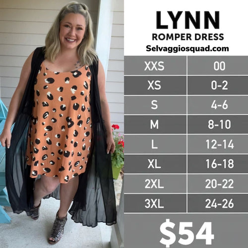 LuLaRoe Lynn Size Chart