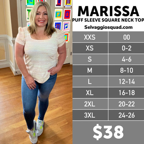 LuLaRoe Marissa Size Chart
