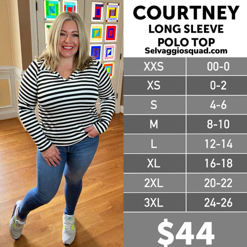 LuLaRoe Courtney Size Chart