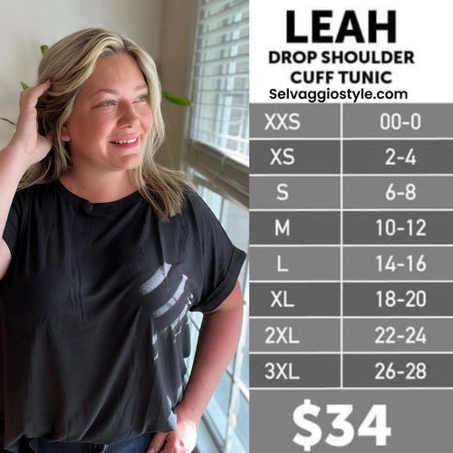 LuLaRoe Leah Size Chart
