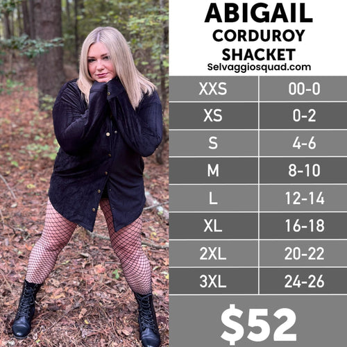 LuLaRoe Abigail Size Chart