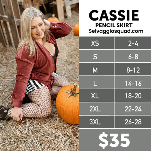 LuLaRoe Cassie Size Chart