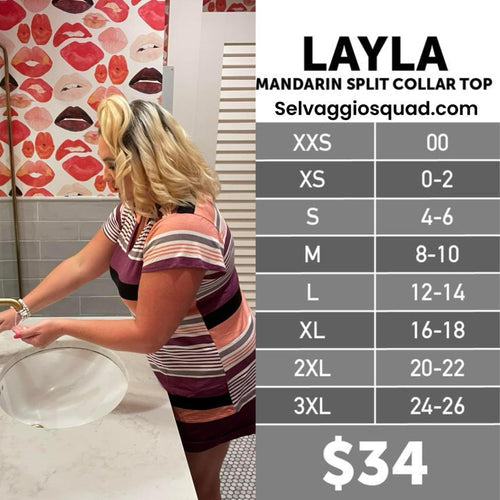 LuLaroe Layla Size Chart