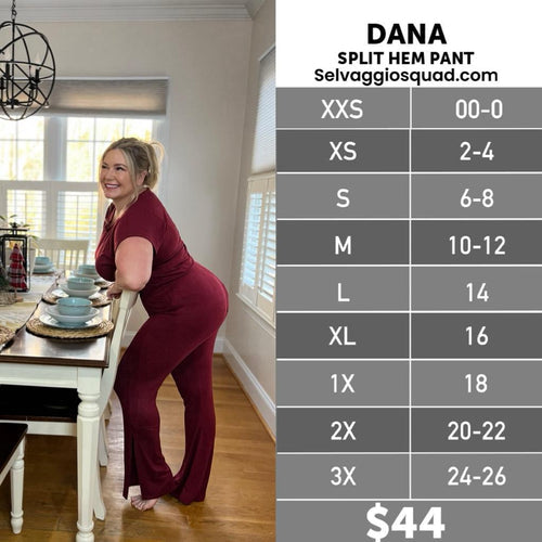 LuLaRoe Dana Size Chart