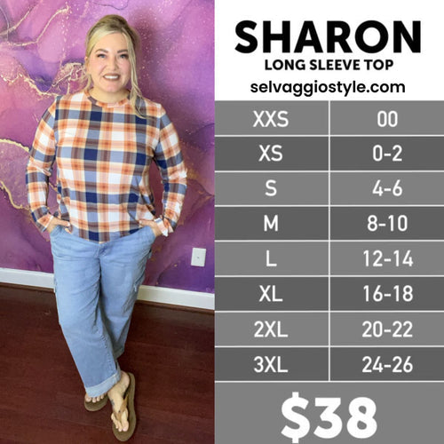 LuLaRoe Sharon Long Sleeve Top Selvaggio Style