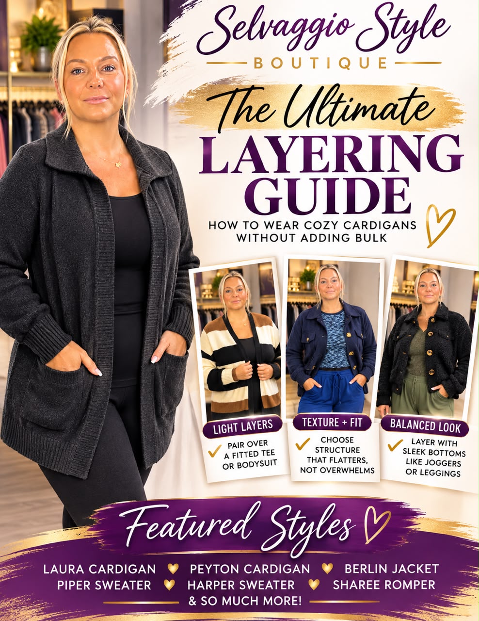 The Ultimate Layering Guide: How to Wear Cozy Cardigans Without Adding Bulk (Sizes XXS–3XL)