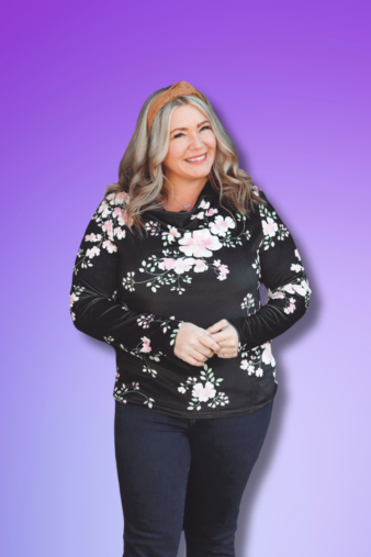 Catherine Velour Cowl Neck Top