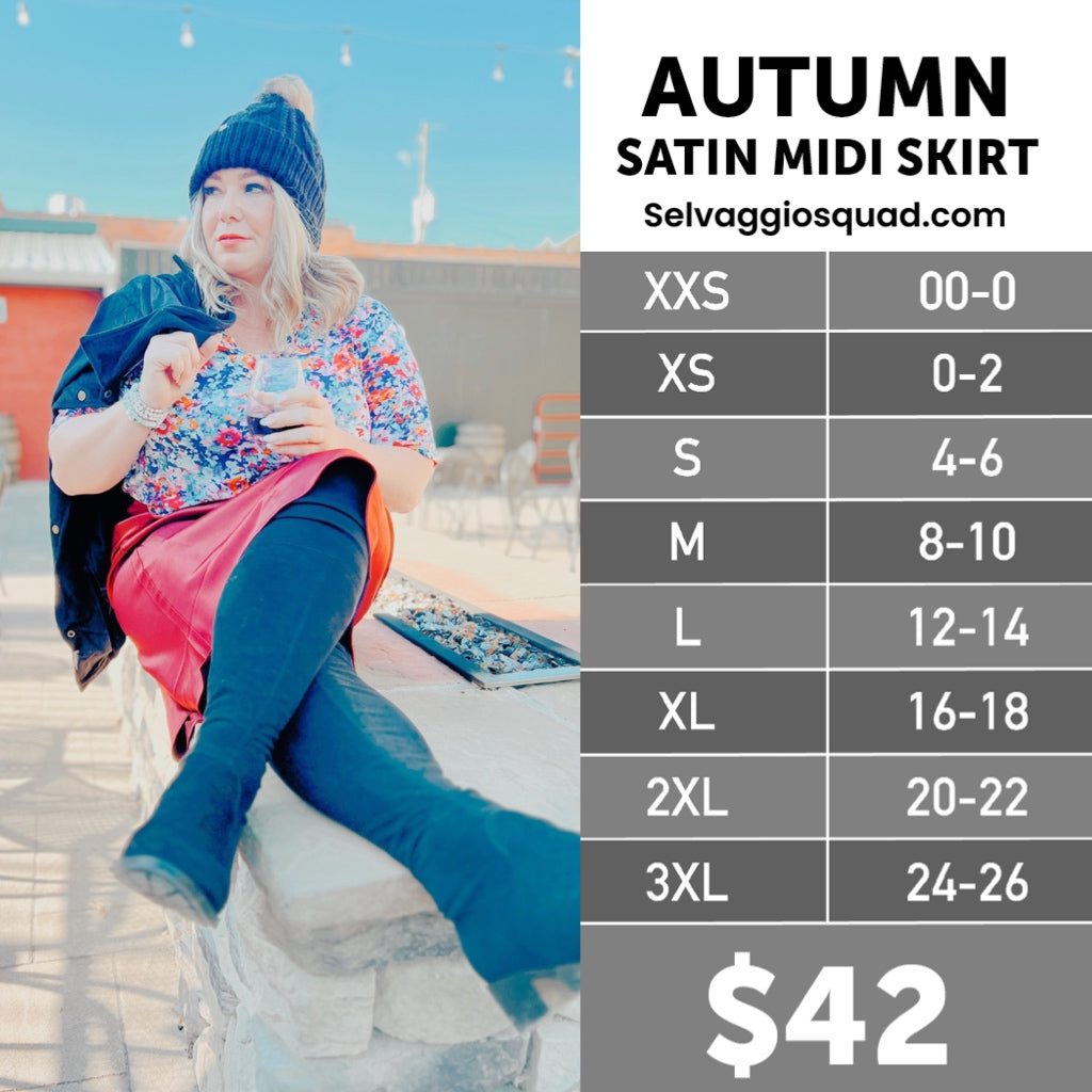 Autumn Satin Midi Skirt