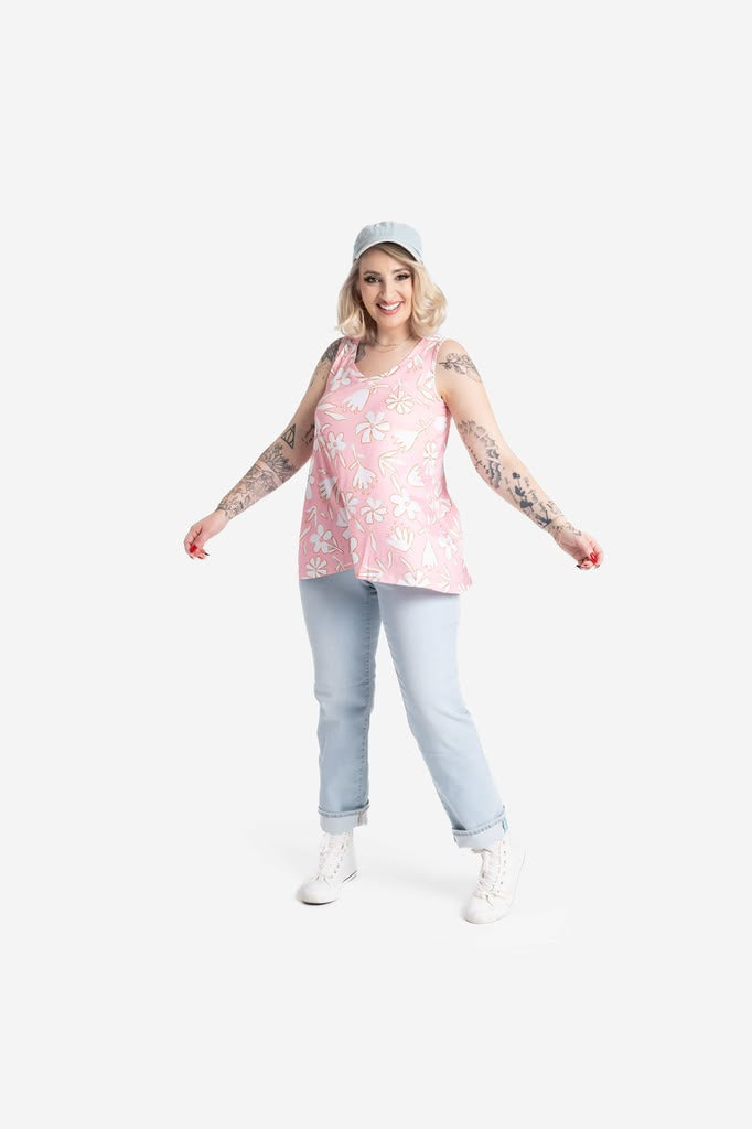 LuLaRoe Kristina Tank Top - Flared V-Neck High-Low Hem (Sizes S-XL)