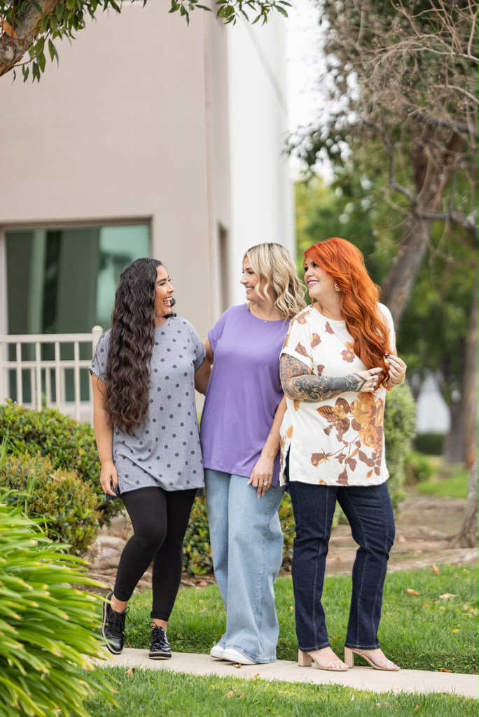 LuLaRoe Leah Tunic - Drop Shoulder Top with Side Slits (Sizes XXS-3XL)