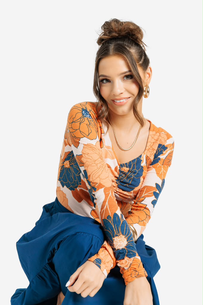 Mia Top - Sweetheart Neckline Long Sleeve (Sizes XXS-3XL)
