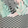 Black White Bias Stripe with Tropical Palms