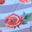 White Grey Stripe with Red Floral
