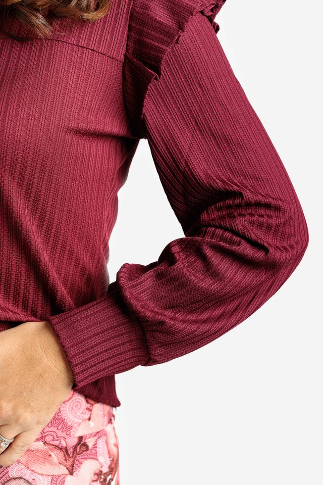 LuLaRoe Brielle Top - Ruffle Shoulder Puff Sleeve (Sizes S-2XL)