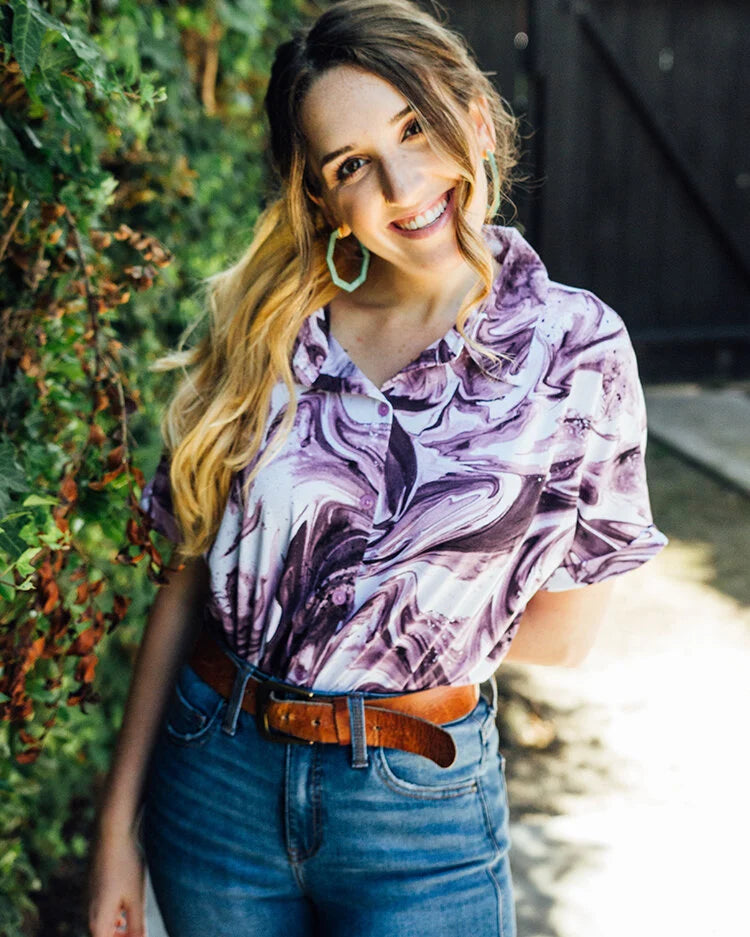 LuLaRoe Charlie Collar Top - Dolman Sleeve Box Pleat Back (Sizes S-3XL)