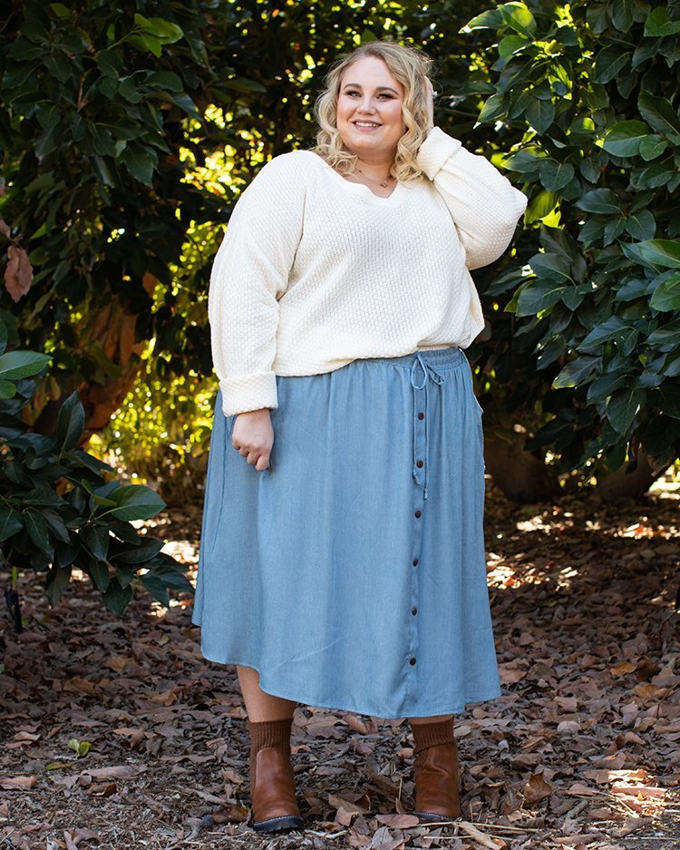 LulaRoe Marsha Skirt - Button-Up Midi Skirt (XS-2XL)