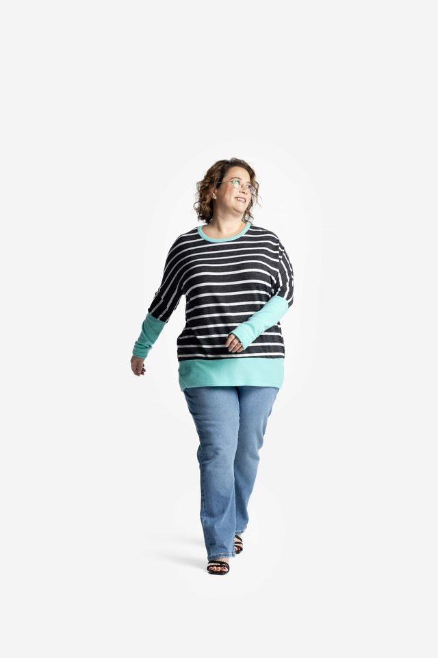 LuLaRoe Tammy Rib Cuff Top - Crewneck Relaxed Fit (Sizes XXS-3XL)