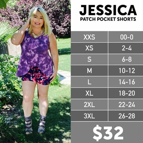 The LuLaRoe Jessica Patch Pocket Shorts Selvaggio Style