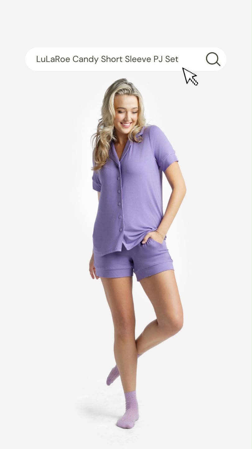 LuLaRoe Candy Short Sleeve PJ Set - Button-Down Pajamas (Sizes XXS-3XL)