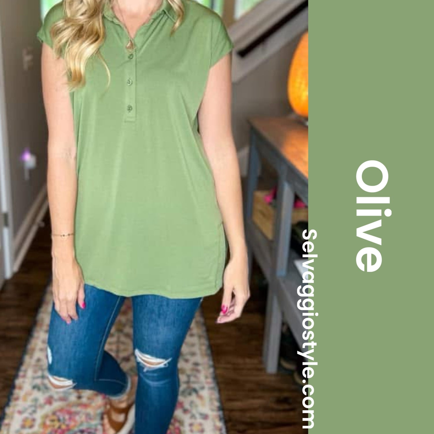 Cori Collared Tunic Top