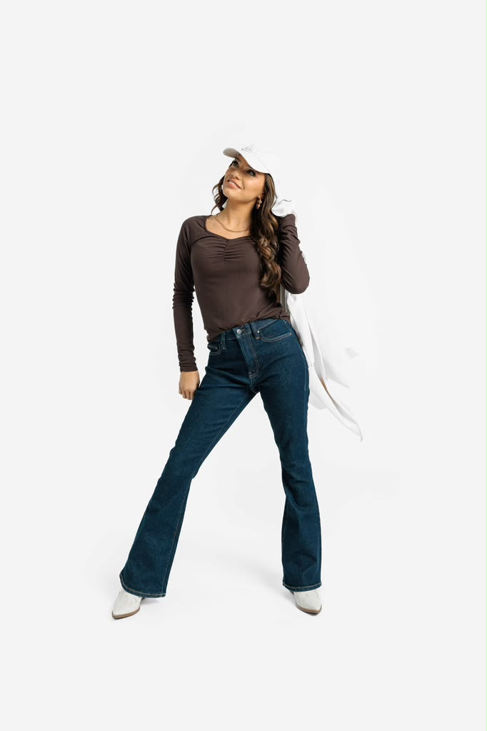 Mia Top - Sweetheart Neckline Long Sleeve (Sizes XXS-3XL)