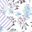 Antique Floral w/ lavender white striped sleeves