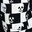 Black/Cream Skull Check