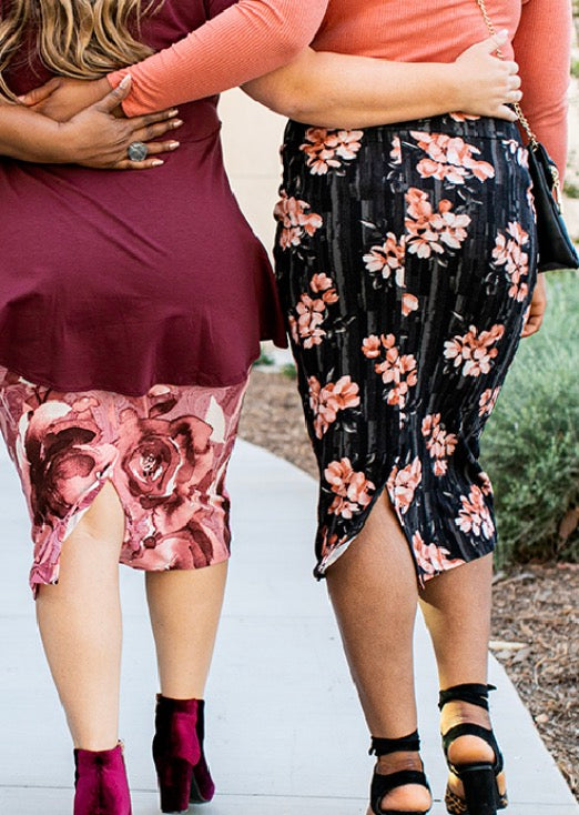 LuLaRoe Ivy Midi Pencil Skirt - Back Slit Fitted Skirt (Sizes XS-2XL)