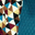 Dark Teal Body / Geo Triangle Sleeve