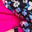 Fuchsia Body / Black Floral Sleeve