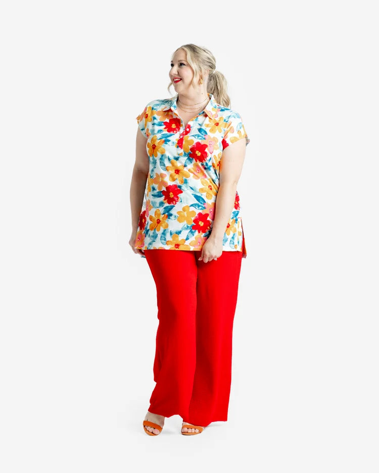 LuLaRoe Cori Collared Tunic Top - Button Placket Style (Sizes XXS-3XL)