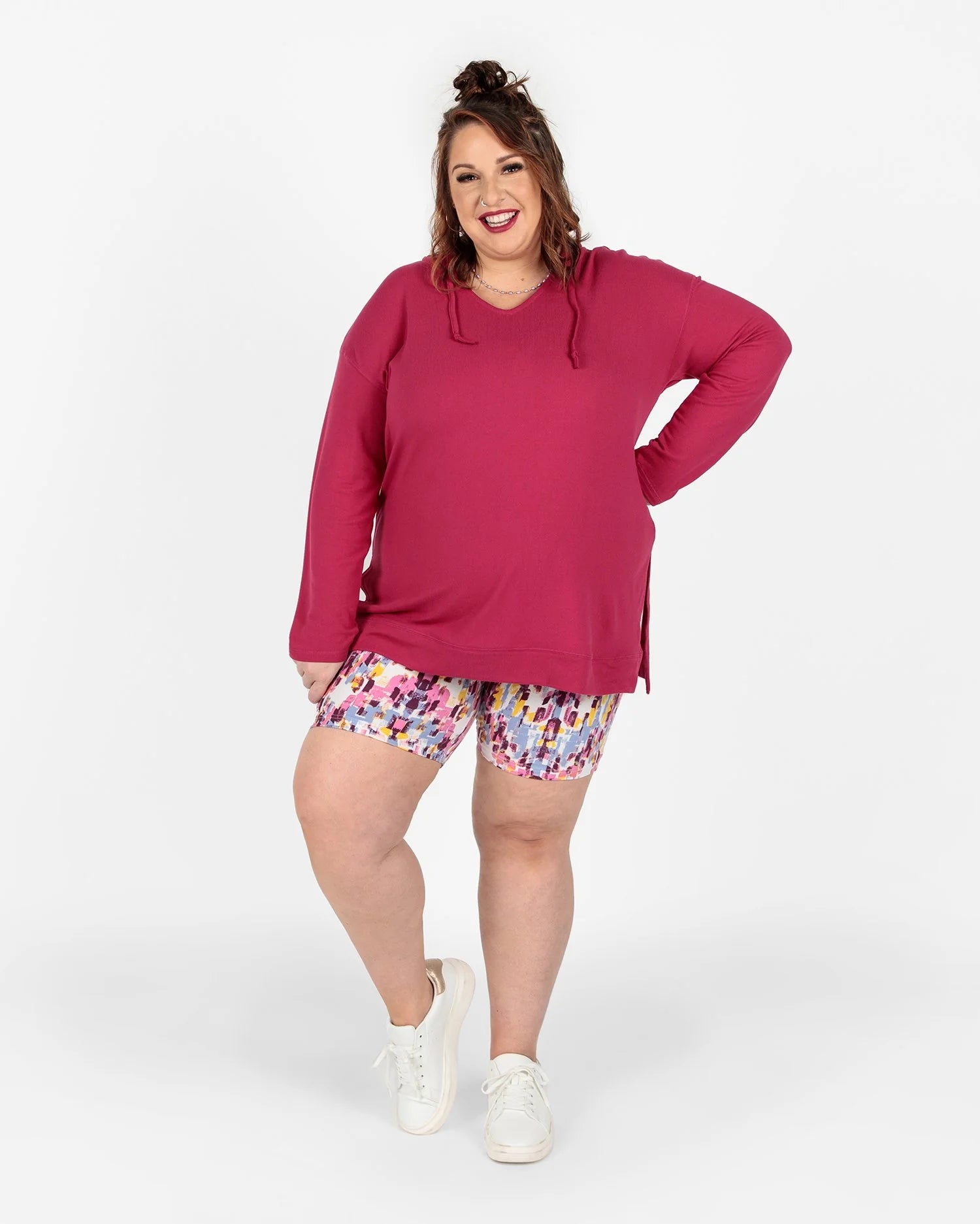 LuLaRoe Eliza V-Neck Hoodie - Dolman Sleeve Drawcord Hood (Sizes XS-3XL)