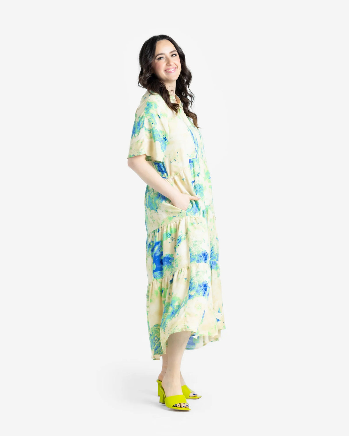 LuLaRoe Helene Tiered Midi Dress - Vintage Collared Style (Sizes M-3XL)