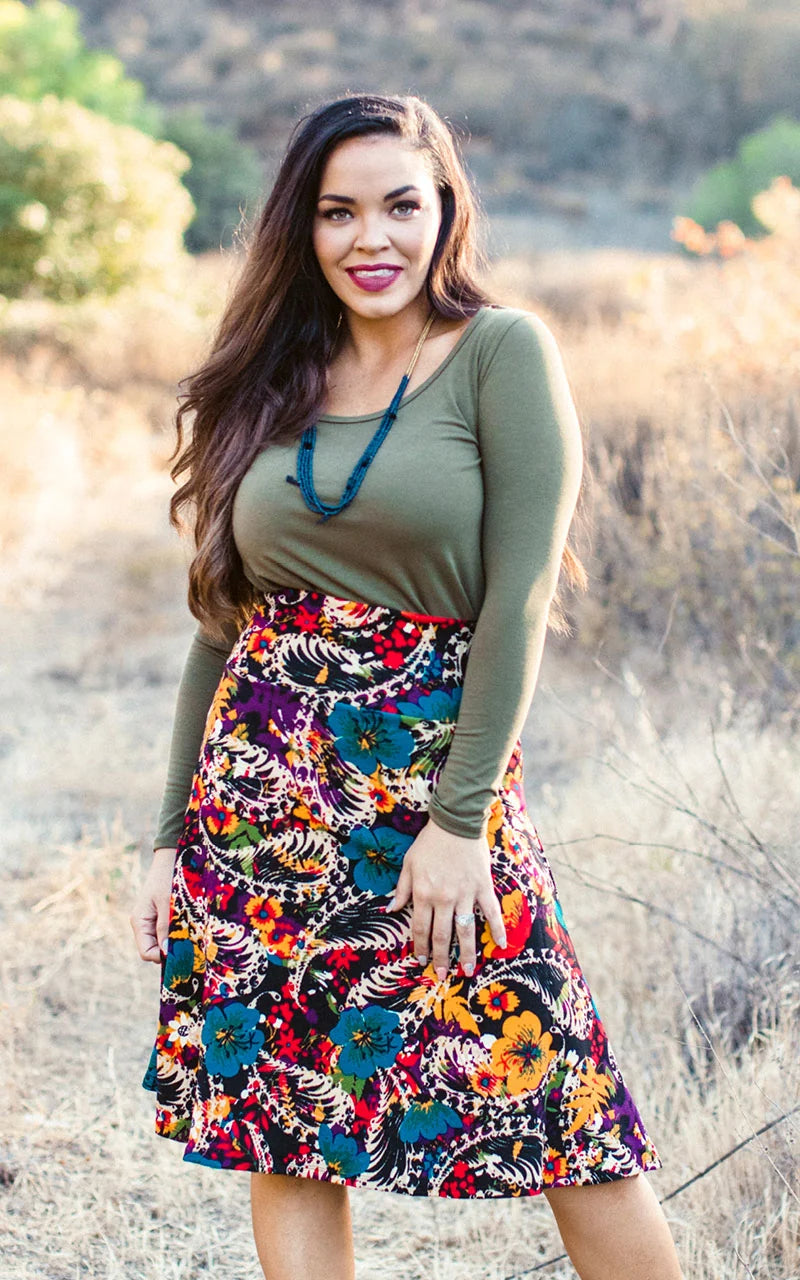 LuLaRoe Lynnae Top - High-Low Scoop Neck Long Sleeve (Sizes M-3XL)