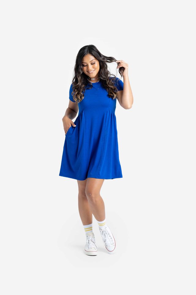 LuLaRoe Monica Princess Seam Dress - Rounded Neck Short Sleeve (Sizes L-3XL)