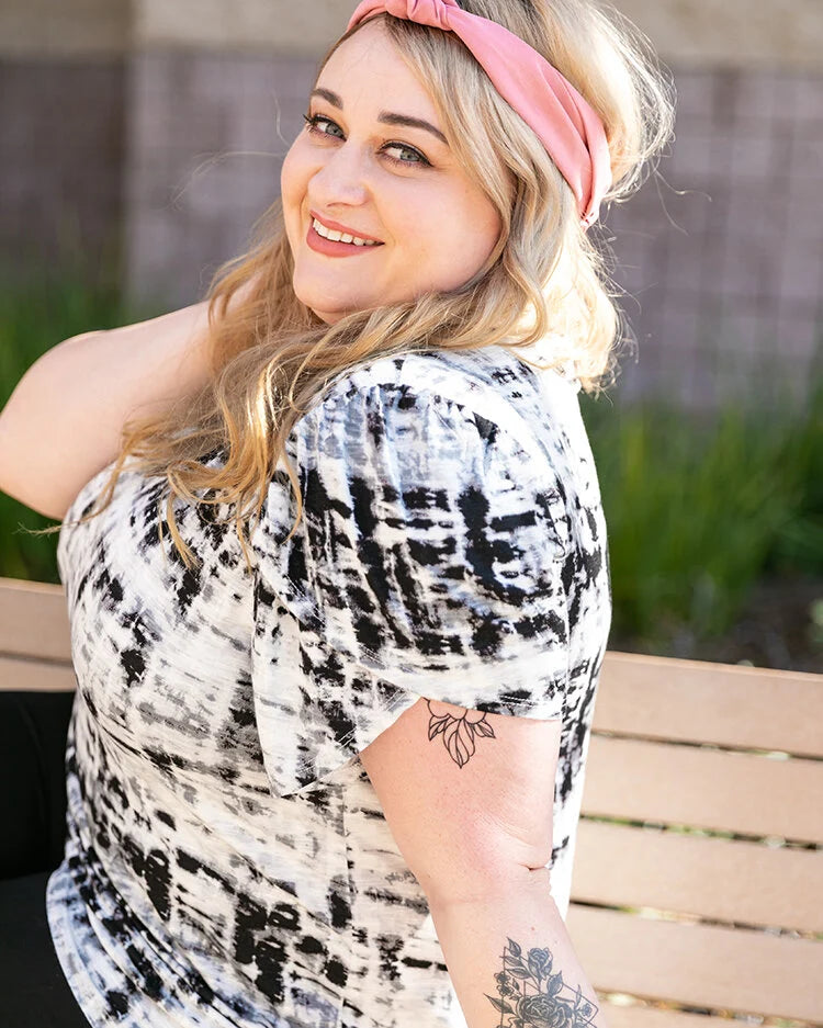 LuLaRoe Olive Top - Tulip Sleeve Shirred Detail (Sizes L-3XL)