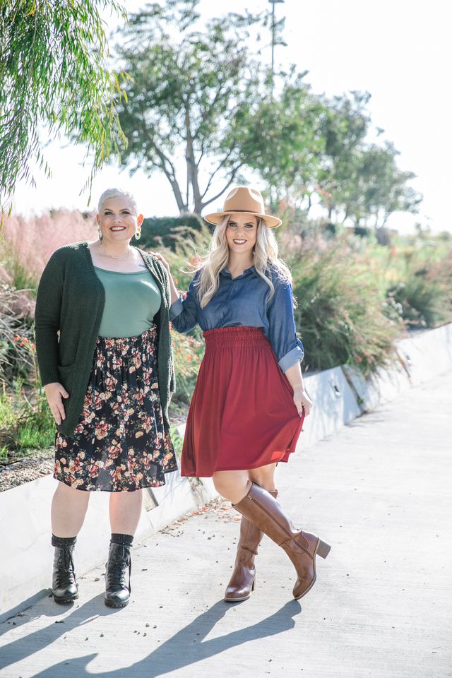 LuLaRoe Sophia Skirt - Paper Bag Smocked Waist Flare (Sizes XS-3XL)