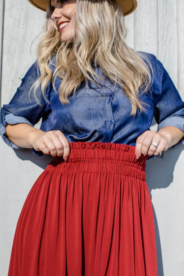 LuLaRoe Sophia Skirt - Paper Bag Smocked Waist Flare (Sizes XS-3XL)
