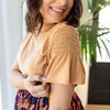 LuLaRoe Stephanie Top - Flutter Sleeve Smocked Detail (Sizes XXS-3XL)