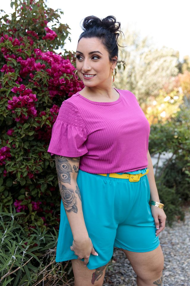 LuLaRoe Stephanie Top - Flutter Sleeve Smocked Detail (Sizes XXS-3XL)