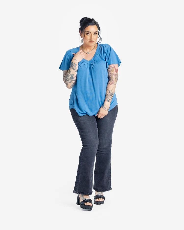 LuLaRoe Susie Bell Sleeve Blouse - Wideband V-Neck Summer Style (Sizes XS-2XL)