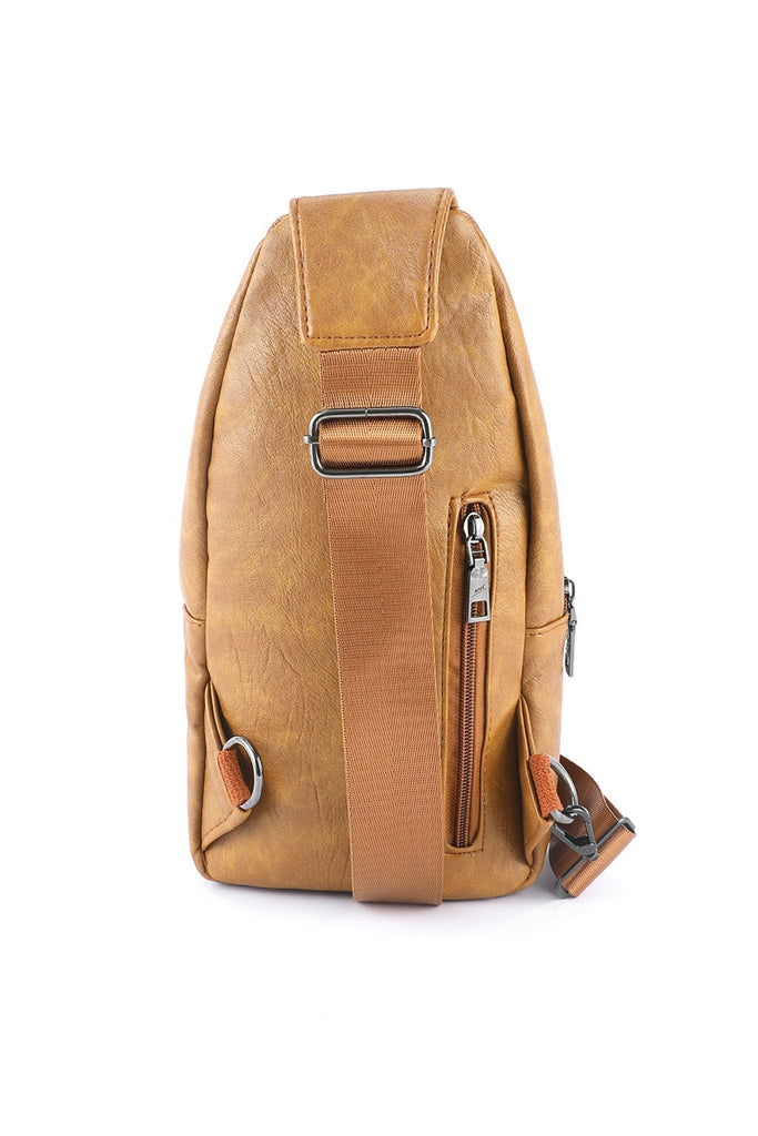 4.5 Brown Corduroy & Stripy Leather Circular Sling Bag — Gratitude  Collectionz